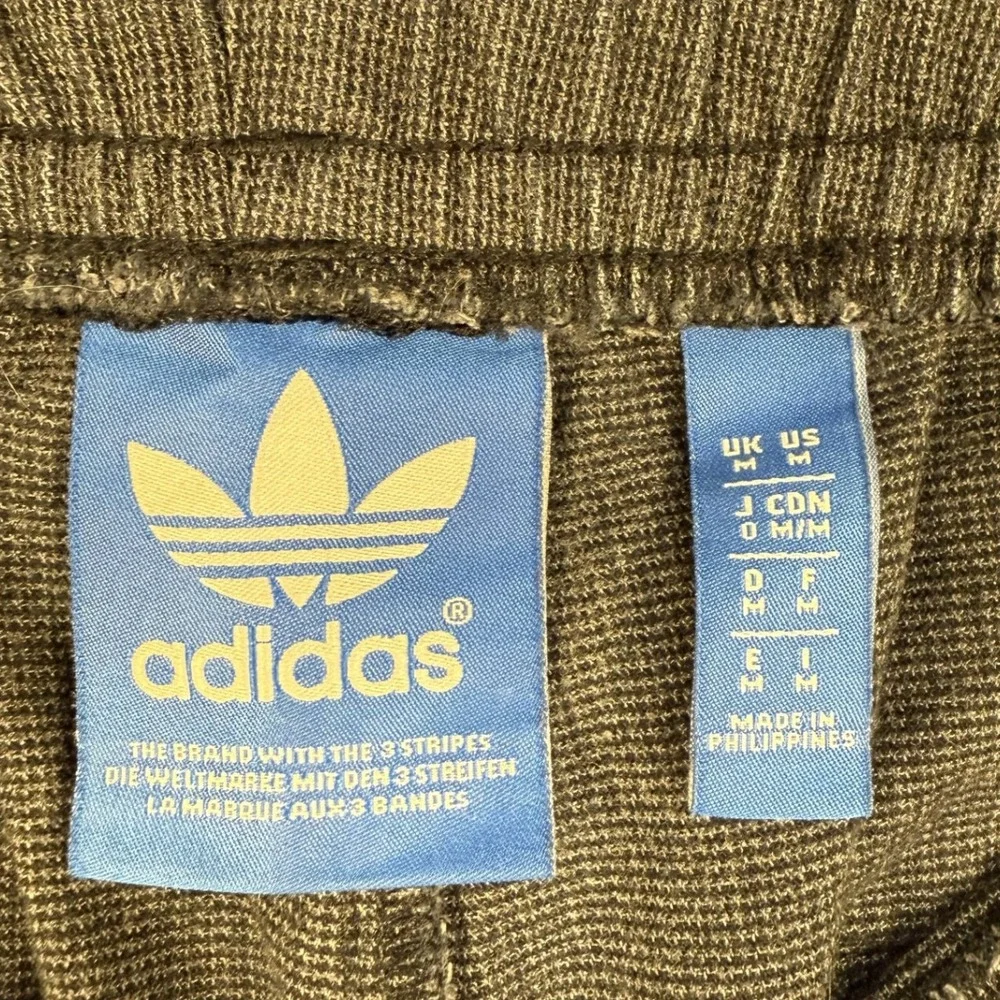 Adidas Men's Jogger Pants Charcoal Grey Drawstring Elastic Waist Logo‎ Size M